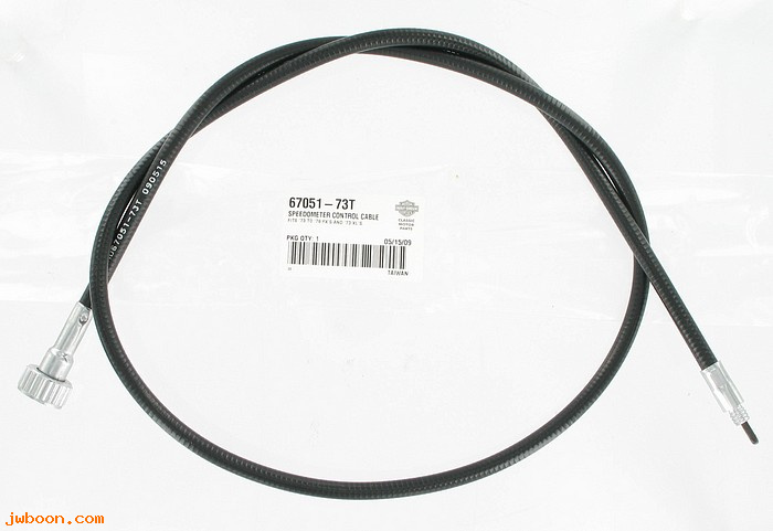  67051-73T (67051-73): Speedometer cable assy.  "Eagle Iron" - NOS - XL 1973. FX 73-78