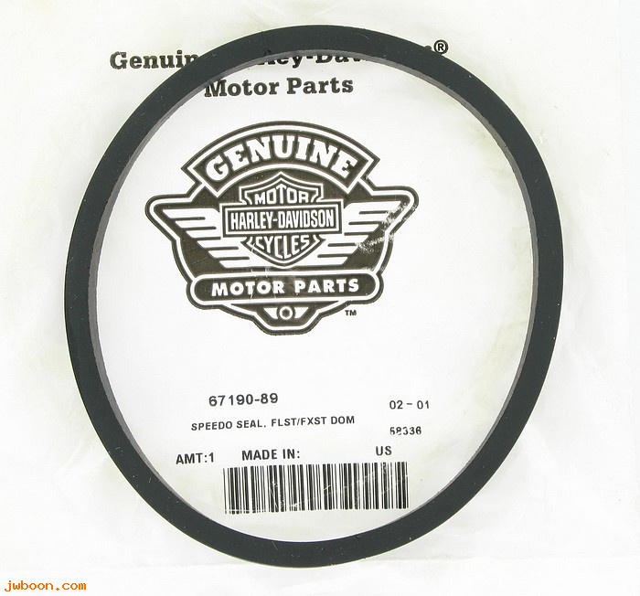   67190-89 (67190-89): Speedometer seal, domestic - NOS - FLHR, Softail, FXDWG,FXDC,FXDF