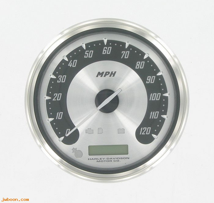   67313-05 (67313-05): Speedometer 5" - spun aluminum face - NOS - Softail. FLSTFSE 2