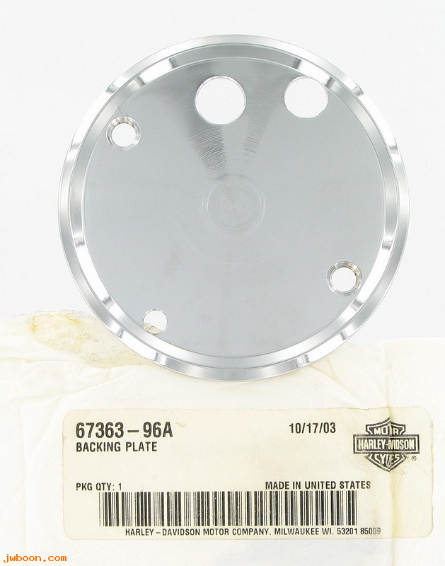   67363-96A (67363-96A): Backing plate - NOS - Sportster XL1200