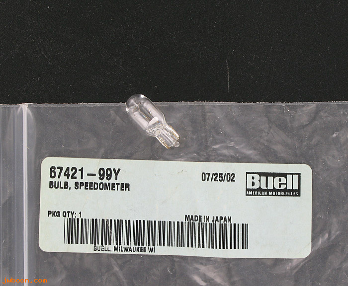   67421-99Y (67421-99Y): Bulb - speedometer - NOS - Buell M2 Cyclone, S3 Thunderbolt 99-02