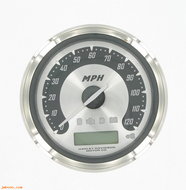   67516-08 (67516-08): Speedometer, 4" - spun aluminum face - NOS - FLHT, FLTR 2008