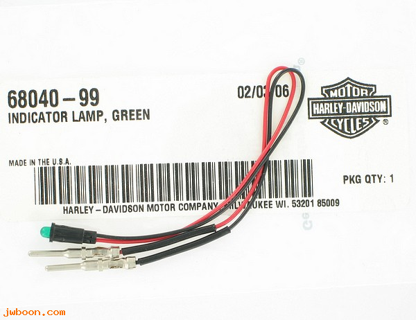   68040-99 (68040-99): Indicator lamp - green - NOS - FLHR '94-'99, cruise control