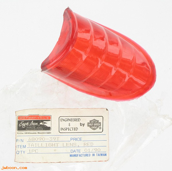   68090-39T (68090-39): Red lens, beehive taillight "Eagle Iron" - NOS- WL,UL,EL,FL 39-46