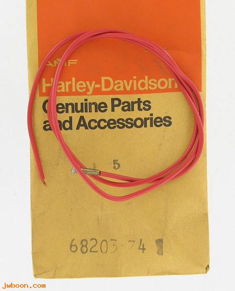   68203-74 (68203-74): Wire, tail lamp - red - NOS - Sportster Ironhead XL 74-78, AMF