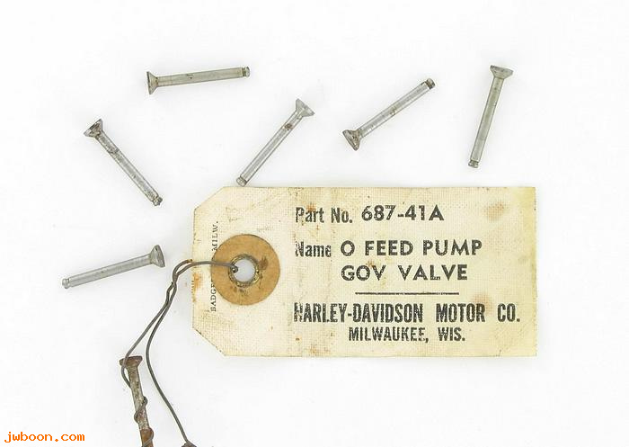     687-41A (  687-41A): Governor valve, feed pump - NOS - Flathead 45/74 WL, UL '41-'51