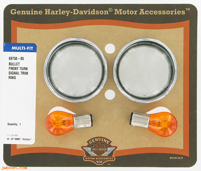   69758-05 (69758-05): Turn signal visor kit - bullet style (2) - smoked lenses - NOS