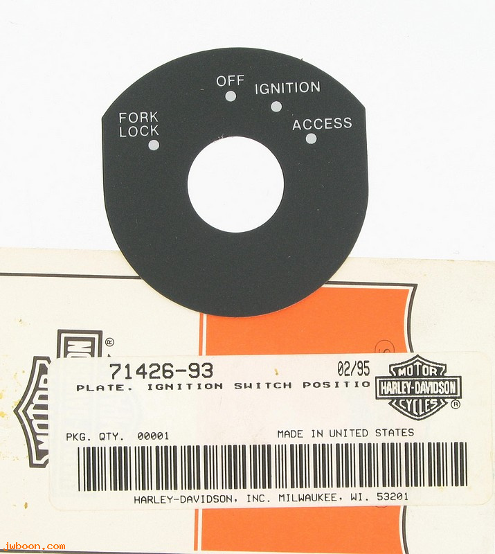   71426-93 (71426-93): Plate, ignition switch position - NOS - FLTCU/I 95-96