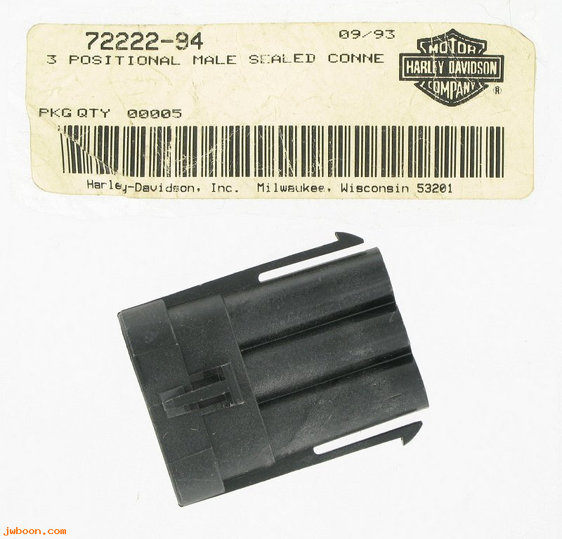   72222-94 (72222-94): Male sealed connector, 3-way - NOS - FLHT 94-96