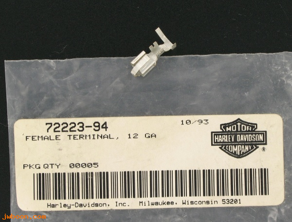   72223-94 (72223-94): Female terminal, 12 gauge - NOS - FLHT 94-96