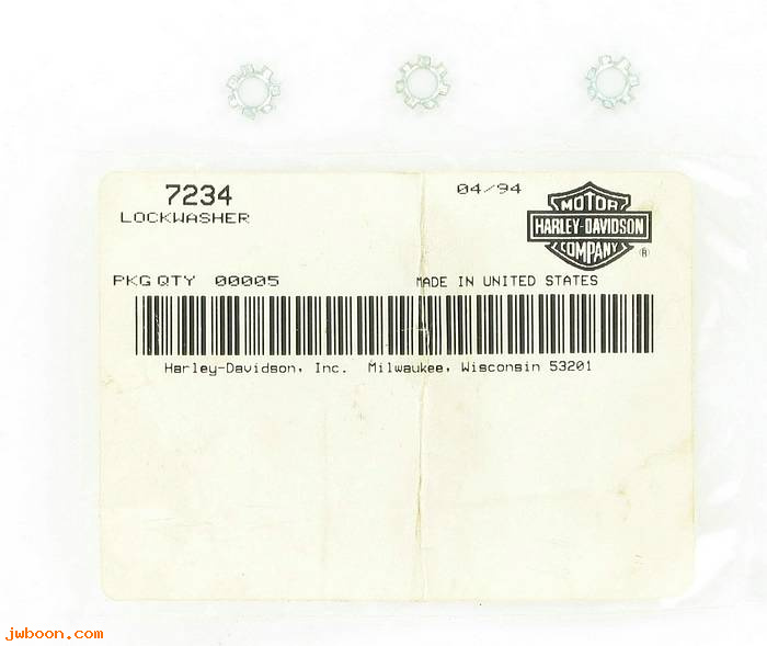       7234 (    7234): Lockwasher, no.10 external tooth countersunk - NOS - Topper 61-65