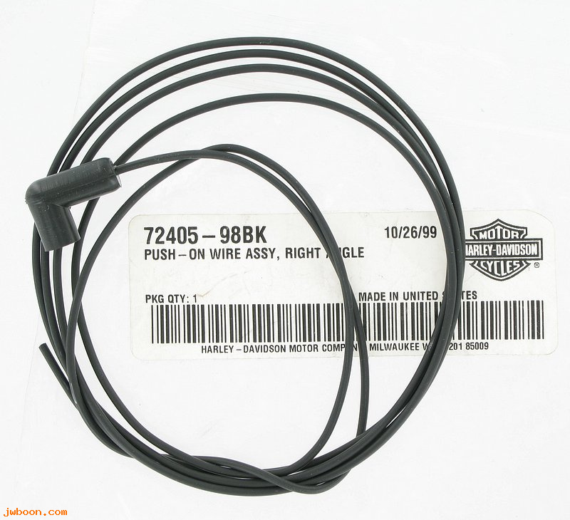  72405-98BK (72405-98BK): Push-on wire terminal, right angle - NOS - Buell. XL's