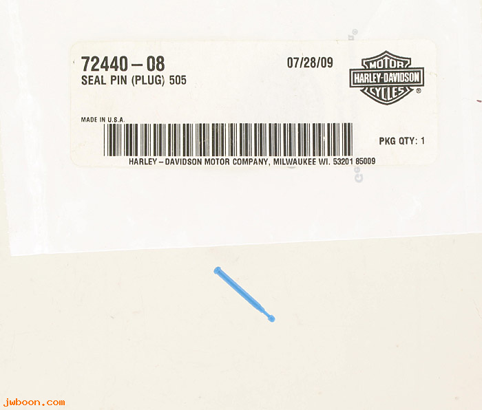   72440-08 (72440-08): Seal pin  (plug) - NOS