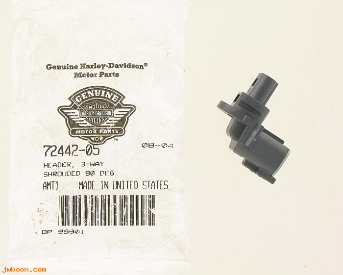   72442-05 (72442-05): Header, 3-way, shrouded, 90 degrees - NOS