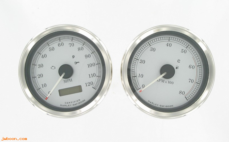   74457-00 (74457-00): Speedometer & tachometer kit - silver-faced - NOS - FLHT, FLTR