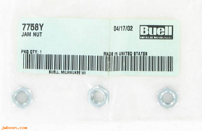       7758Y (    7758Y): Jam nut - NOS - Buell S3, X1 '99-'02