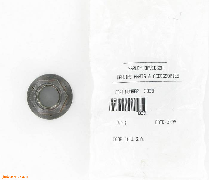       7839 (    7839): Flange nut, 3/4"-16 x 1-1/8" hex - motor sprocket - NOS - XL's