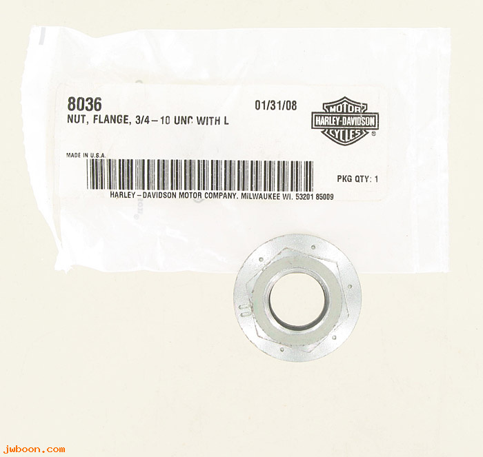       8036 (    8036): Flange nut, 3/4"-10 - with lockpatch - NOS
