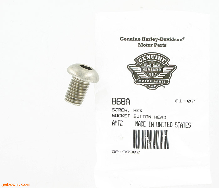        868A (     868A): Screw, 1/2"-13 x 3/4" hex socket button head - NOS - FLST 87-90