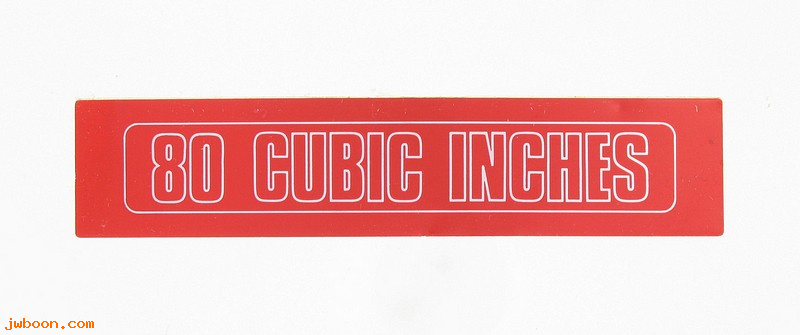   90841-79 (90841-79): Decal,saddlebag cover "80 Cubic Inches" 1 1/4" x 5 1/4" - NOS-FLH