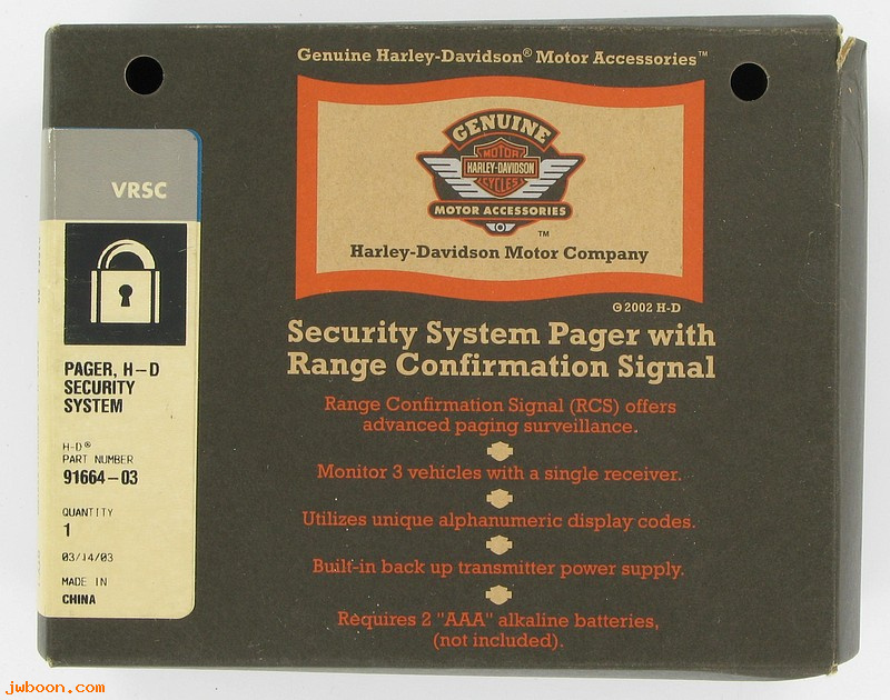   91664-03 (91664-03): Pager, H-D Security system, incl. transmitter&receiver - NOS-VRSC