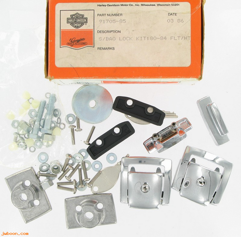   91705-85 (91705-85): Saddlebag retrofit lock kit - NOS - FLT, FLHT 80-84