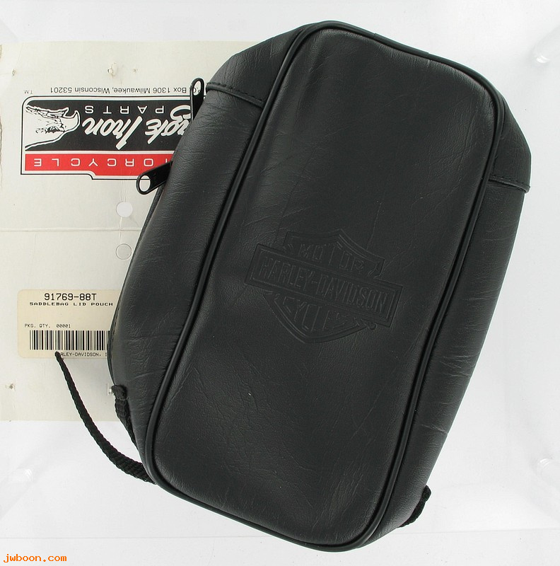   91769-88T (91769-88T): Pouch, saddlebag lid - B & S logo - NOS - FLT, FLHT, FLHR, FLHS