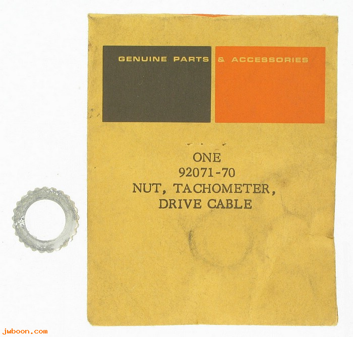   92071-70 (92071-70 / 6677): Nut, speedo cable, head end,large - NOS - XL 70-73. Sprint. Z-90