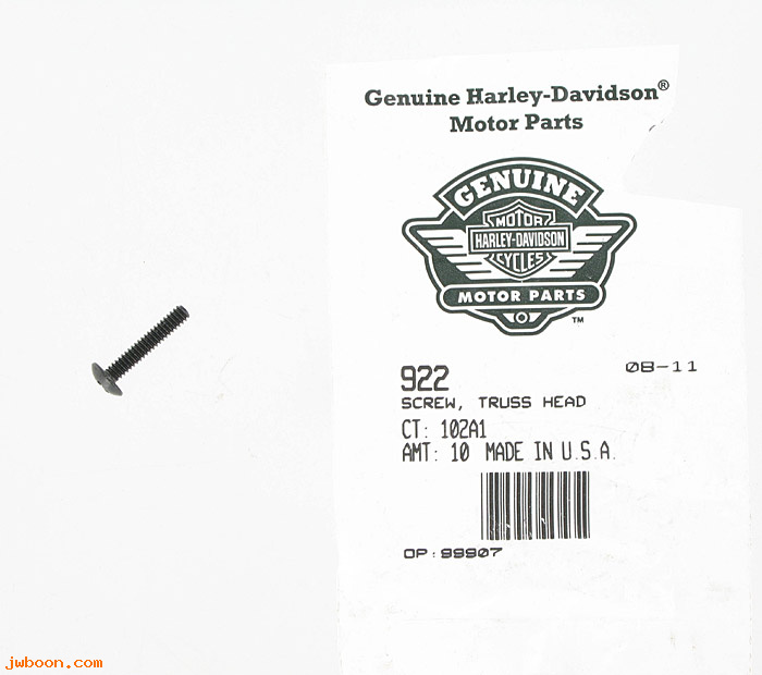        922 (     922): Screw, 6-32 x 3/4" Phillips truss head - NOS - FLHT, FXRT