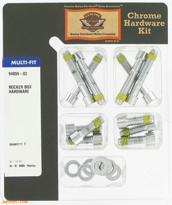   94059-03 (94059-03): Hardware kit - rocker box - NOS - Touring 99-07. Softail. FXD 99-