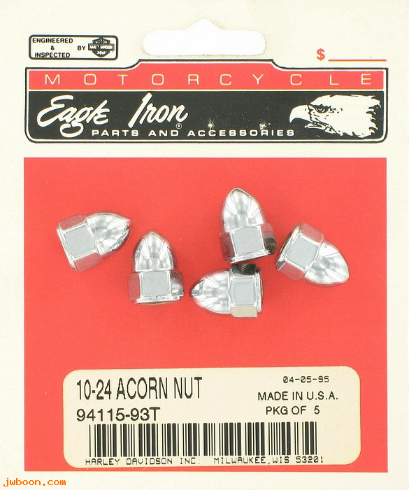  94115-93T (94115-93T): Acorn nut kit, 10-24 - NOS-XL,FXD,FXRT,FXST/S,FLHT,FLT,FLST,FLTR