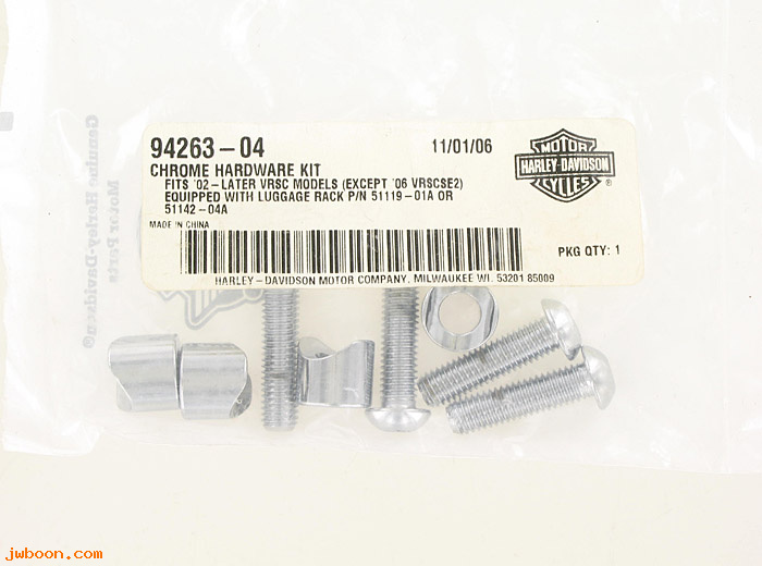   94263-04 (94263-04): Hardware kit - luggage rack - NOS - VRSC 02-11