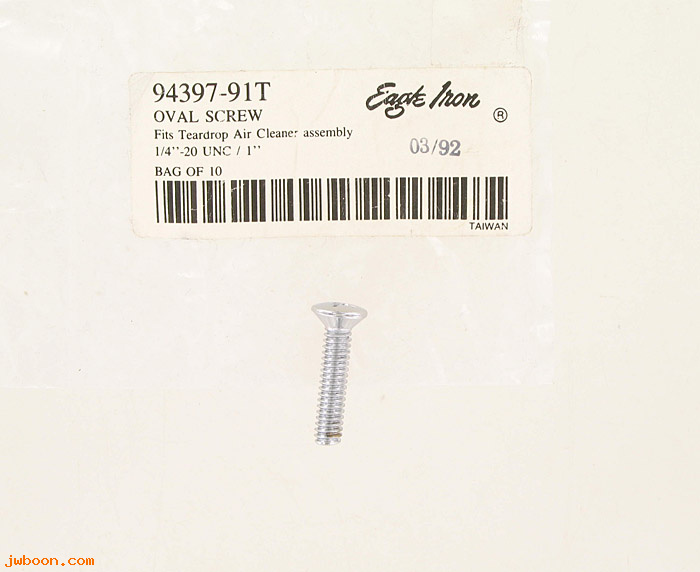   94397-91T (94397-91T): Screw, 1/4"-20 x 1" countersunk - air cleaner cover - Eagle Iron