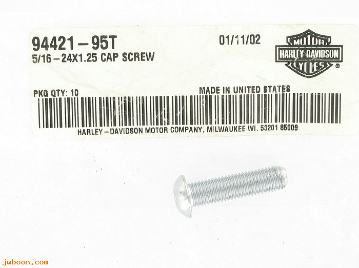   94421-95T (94421-95T): Hex socket button head screw, 5/16"-24x1-1/4"-NOS-