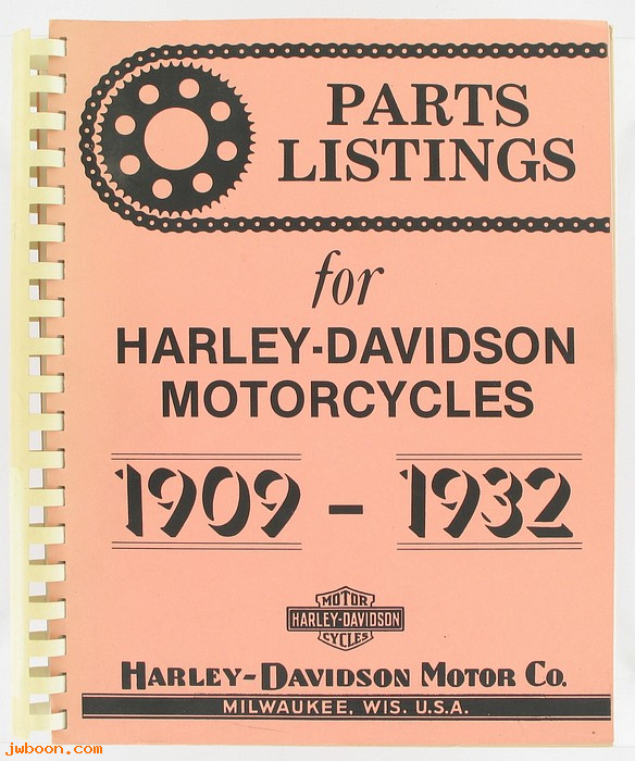   99404-93 (99404-93): 1909-1932 Parts listing - NOS