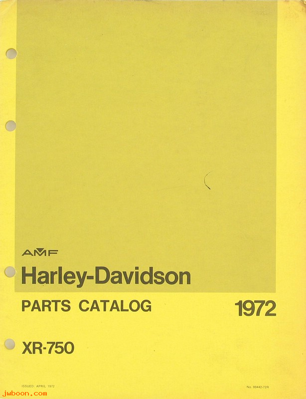   99442-72R (99442-72R): Sportster, XR 750 parts catalog 1972 - NOS