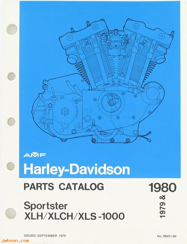   99451-80 (99451-80): Sportster, XLH, XLCH, XLS 1000 parts catalog '79-'80 - NOS