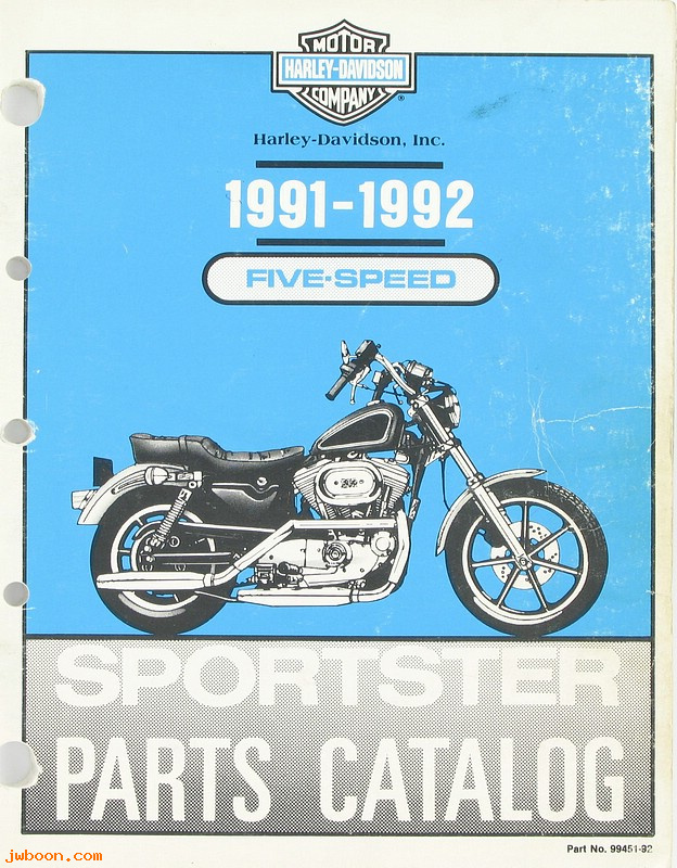   99451-92used (99451-92): Sportster, XL 5-speed parts catalog '91-'92