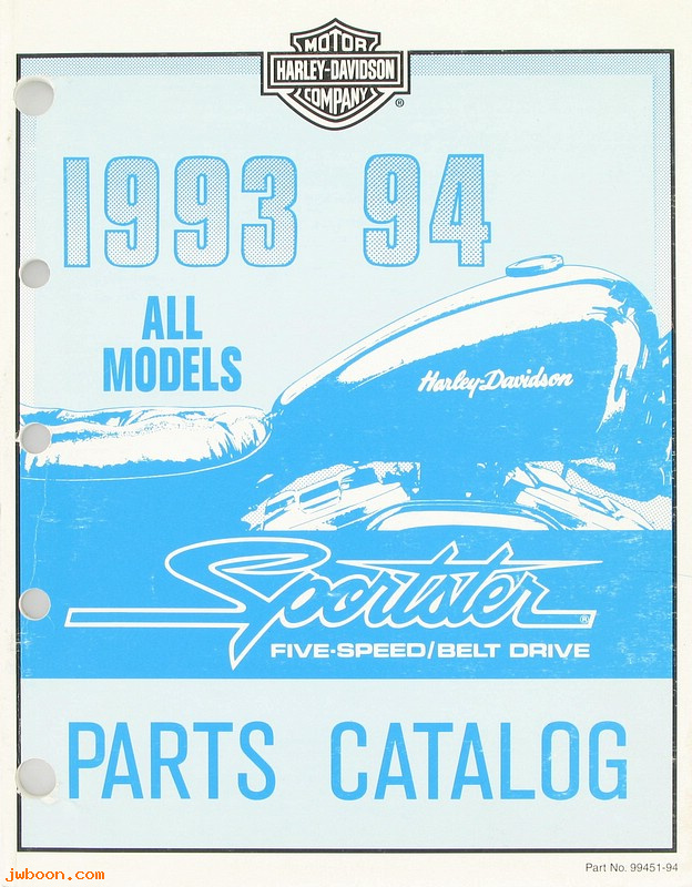   99451-94 (99451-94): Sportster, XL 5-speed / belt drive parts catalog '93-'94 - NOS