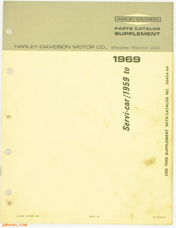   99454-69 (99454-69): Servi-car parts catalog supplement '59-'69 - NOS