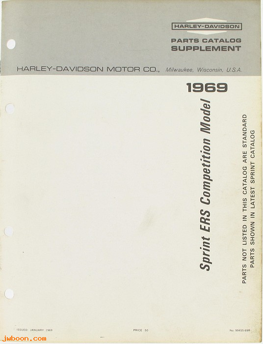   99455-69R (99455-69R): Sprint ERS parts supplement 1969 - NOS