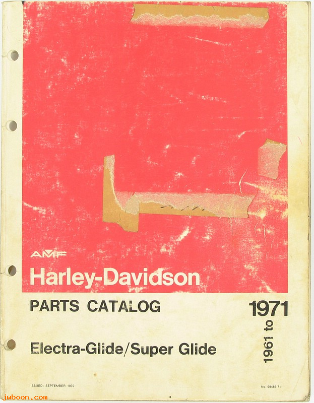   99456-71used (99456-71): Panhead, Shovelhead, FL, FLH, FX parts catalog '61-'71