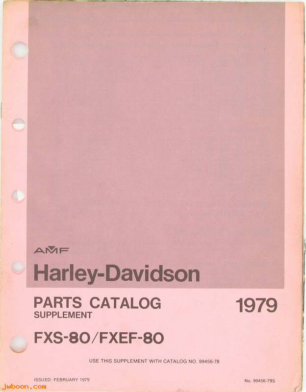   99456-79Sused (99456-79S): FXS, FXEF parts supplement 1979