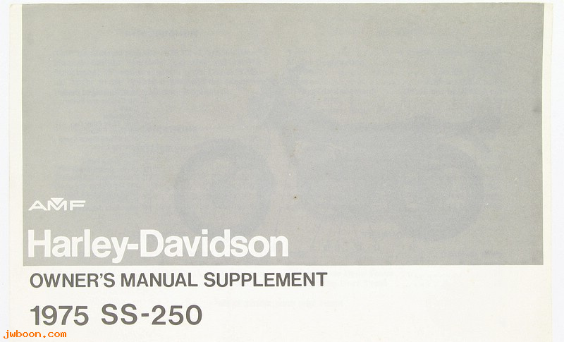   99465-735 (99465-735): 1975 SS-250 Riders handbook / Owner's manual supplement - NOS