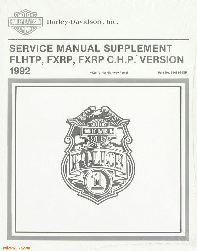   99483-92SP (99483-92SP): FXRP, FLHTP police service manual supplement 1992 - NOS