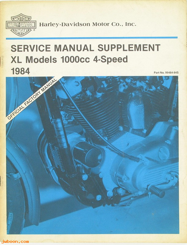   99484-84S (99484-84S): Sportster service manual supplement 1984 - NOS