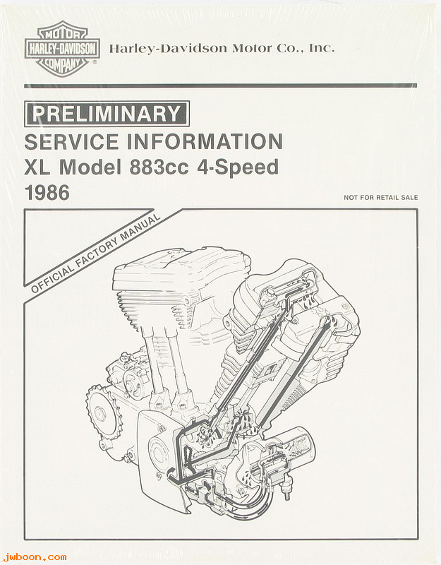   99484-86X (99484-86X): Sportster preliminary service manual 1986 - NOS