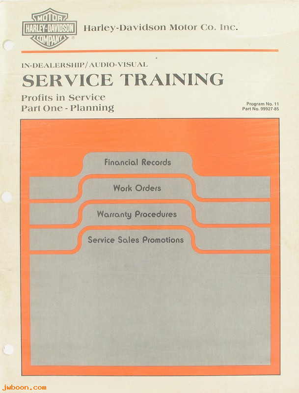   99927-85 (99927-85): Service training 1986 - NOS