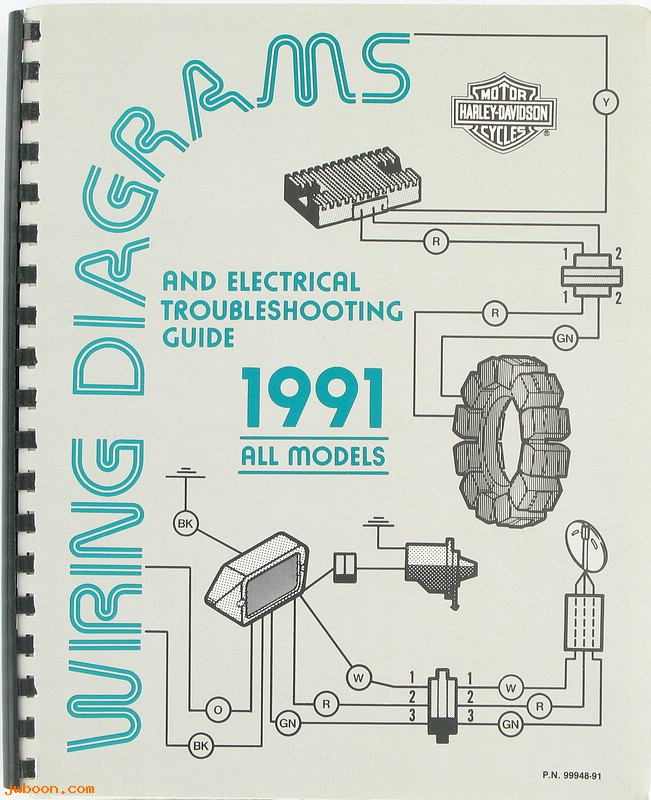   99948-91 (99948-91): Wiring diagram / electric trouble shooting book, 1991 models - NO