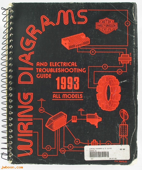   99948-93used (99948-93): Wiring diagram / electric trouble shooting book, 1993 models